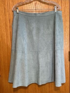 Vince Camuto Faux Suede Zip Up Women  Skirt Size 12 Working Girl Career Modern
